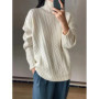 Women's plus Size Turtleneck Twist Sweater 100 Pure Cashmere Warm Padded Comfortable Fit for Autumn Winter New Arrival