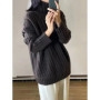 Women's plus Size Turtleneck Twist Sweater 100 Pure Cashmere Warm Padded Comfortable Fit for Autumn Winter New Arrival