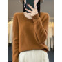 Fashion100 Merino Wool Sweater Cashmere Pullover Women Knitwear V-Neck Long Sleeve Autumn Winter Fashion Basic Clothing Tops