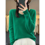 Fashion100 Merino Wool Sweater Cashmere Pullover Women Knitwear V-Neck Long Sleeve Autumn Winter Fashion Basic Clothing Tops