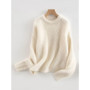 SuyaDream Warm Alpaca Pullovers for Woman, Dropped Sleeved Loose Sweaters, 2025 Fall Winter Top, Camel, Beige