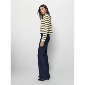 Ethereal MD 2026 YAZHIMEI winter new style of Women's casual knit cardigan with buckle stripes