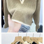 Sweater Knitted Sweater POLO Autumn Winter Korean Edition New Lazy Style Soft Glutinous Outer Loose Small Bottom Casual Top