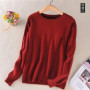 Super Soft Cashmere Cotton Blended Classic O-Neck Knitted Sweater Women 2026 Autumn Winter Basics Base Pullover Pull Femme Hiver