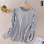 Super Soft Cashmere Cotton Blended Classic O-Neck Knitted Sweater Women 2026 Autumn Winter Basics Base Pullover Pull Femme Hiver