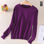Super Soft Cashmere Cotton Blended Classic O-Neck Knitted Sweater Women 2026 Autumn Winter Basics Base Pullover Pull Femme Hiver