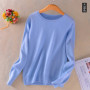 Super Soft Cashmere Cotton Blended Classic O-Neck Knitted Sweater Women 2026 Autumn Winter Basics Base Pullover Pull Femme Hiver
