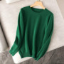 Super Soft Cashmere Cotton Blended Classic O-Neck Knitted Sweater Women 2026 Autumn Winter Basics Base Pullover Pull Femme Hiver