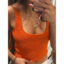 Sequin Knitted Women Top Coat Halter Vest Bead Round Neck Slim Fit Cardigan Short Blouse Knitwear Fashion Suspender Sweater Tank