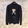 2025s Holiday Metallic Bear Sweater Cashmere Knit Pullover Autumn Winter Long Sleeve Women Knitwear Top Coat Relaxed Fit Clothes