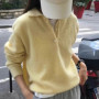 2025 Autumn/Winter New Women's Sweater 100 Wool Women's Knitted Hoodie Solid Color Casual Women's Top