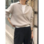 2025 Autumn/Winter New Women's Sweater 100 Wool Women's Knitted Hoodie Solid Color Casual Women's Top