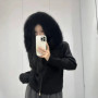 2025 Autumn Casual Fur Collar Sweater Coat Women's Solid Loose Long Sleeve Zippers Pullover New Ladies Fashion Office Tops