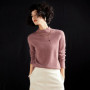 Autumn and Winter New Women's Cashmere Sweater 100 Pure Cashmere Half High Collar Hoodie Knitted Hot Selling Women's Top