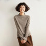Autumn and Winter New Women's Cashmere Sweater 100 Pure Cashmere Half High Collar Hoodie Knitted Hot Selling Women's Top