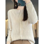 100 Merino Wool Knitwear O-neck Hollow Out Sweater For Women Cardigan Raglan Sleeve Spring Autumn Cashmere Popular Clothes Tops