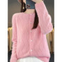 100 Merino Wool Knitwear O-neck Hollow Out Sweater For Women Cardigan Raglan Sleeve Spring Autumn Cashmere Popular Clothes Tops