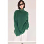 High-end high-necked cashmere sweater women's 100 pure cashmere soft waxy loose bottoming in autumn and winter Red sweater in th