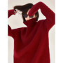 High-end high-necked cashmere sweater women's 100 pure cashmere soft waxy loose bottoming in autumn and winter Red sweater in th