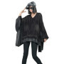 Spring Autumn Fried Dough Twists Knit Splice Ruffles Loose Bat Sleeve V-Neck Long Sleeve Pullover Sweater Women LX150