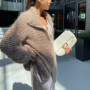 BWQ 2026 Autumn Winter Women Long Sleeves Knitted Cardigan Casual Comfortable Sequin V-Neck Sweater Coat Loose Female Outwear