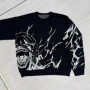 Hip Hop Knitted Men's Women's Sweater 2024 Harajuku Gothic Anime Pattern Jacquard Loose Tops Y2K Casual Streetwear Pullover
