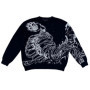 Hip Hop Knitted Men's Women's Sweater 2024 Harajuku Gothic Anime Pattern Jacquard Loose Tops Y2K Casual Streetwear Pullover