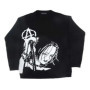 Hip Hop Knitted Men's Women's Sweater 2024 Harajuku Gothic Anime Pattern Jacquard Loose Tops Y2K Casual Streetwear Pullover