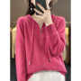 Autumn Winter 100 Merino Wool Sweater Cardigan Women's Hooded Zippers Raglan Sleeve Cashmere Knitwear Casual Chic Clothing Tops