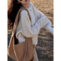 100 Cashmere sweater for women's autumn and winter loose and soft sweater wool knitted sweater round neck base layer
