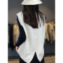 Autumn Winter New Women's 100 Merino Wool Knitwear Vest Pulllover Swearter Round Neck Versatile Cashmere Basic Sweater