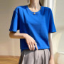 Women T-shirts 2026 Tops Solid Short Sleeve Loose O-neck Cotton Casual Ladies Shirts Harajuku Korean Summer Woman Tshirts