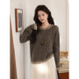 ALXNAN Plus Size Knit Sweater Women Trend Spring Warm Casual Pullover Loose-fit Long Sleeve Jumper Female Elegant Tops D60008