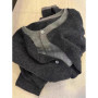 Fake two 100 pure cashmere sweater cardigan dark grey high-grade wool knit coat top