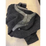 Fake two 100 pure cashmere sweater cardigan dark grey high-grade wool knit coat top