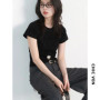CHIC VEN New Women T-Shirts Loose Casual Round Neck Basic Short Sleeved Girl Tees Solid Fenale Tops Spring Summer 2025 Clothing