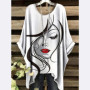 New Fashion Round-Neck Elegant Women's T-Shirt Featuring a Portrait Print Casual and Comfortable Short Sleeves vêtement femme