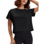 TACVASEN Women's Breathable Cropped Workout Tops Loose Fit Short Sleeve Boxy Crop Top rts Back Pleat Athletic Running T-Shirts