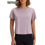 TACVASEN Women's Breathable Cropped Workout Tops Loose Fit Short Sleeve Boxy Crop Top rts Back Pleat Athletic Running T-Shirts