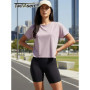 TACVASEN Women's Breathable Cropped Workout Tops Loose Fit Short Sleeve Boxy Crop Top rts Back Pleat Athletic Running T-Shirts