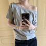 T-shirts Women Solid Simple Summer Casual Cleanfit Short Sleeve All-match Young Girls Streetwear Y2k Top Aesthetic Clothes Ins