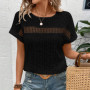 Summer Women Casual T-shirts O Neck Short Sleeve Tee Tops Female Elegant Hollow Out Design Loose Shirts For Women