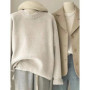Soft waxy round neck 100 pure cashmere sweater women's loose sweater autumn and winter short base sweater