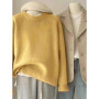 Soft waxy round neck 100 pure cashmere sweater women's loose sweater autumn and winter short base sweater