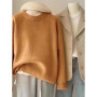 Soft waxy round neck 100 pure cashmere sweater women's loose sweater autumn and winter short base sweater