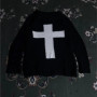 90s Goth Harajuku Y2k Cross Sweaters Streetwear Clothing Women Winter Pullover Knit Long Sleeve Hip Hop Loose Retro Jumper Coat