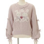 Sweet Lolita Cartoon Plush Bear Bunny Knitted Pullovers Women Harajuku Bow Pearl Ribbon Sweaters Japanese Girls Knitwear Tops
