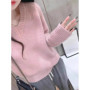 Korean-style soft and glutinous V-neck 100 pure wool sweater for women, thickened 2025 winter knitted wool base sweater