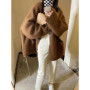 New cashmere cardigan jacket in autumn and winter women's V-neck long knitted sweater loose padded pure sweater
