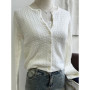 Solid Basic Cotton Long Sleeve Knitted Cardigan Women Simple O-neck Casual Preppy Style Jumper Sweet Prepppy Style Sweater Top